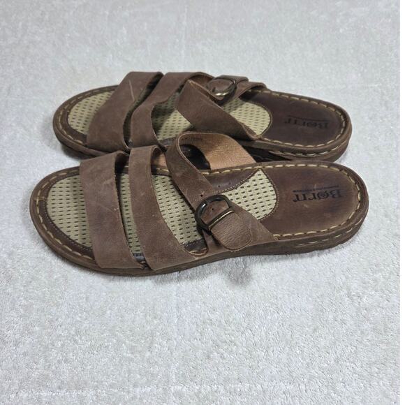 Born Unisex Brown Leather Strappy Sandals Size M 9 W 10.5